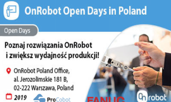 ONROBOT OPEN DAYS WARSAW, 2019 09-20-2019 - 09-20-2019 al. Jerozolimskie 181 B, 02-222 Warszawa, Poland